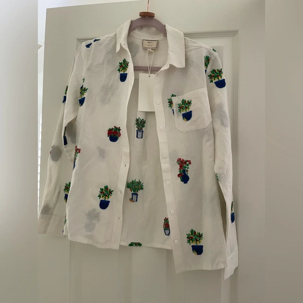 Sézane x Momoni Collaboration Tomboy Shirt NWT in Size 0 - Picture 5 of 9